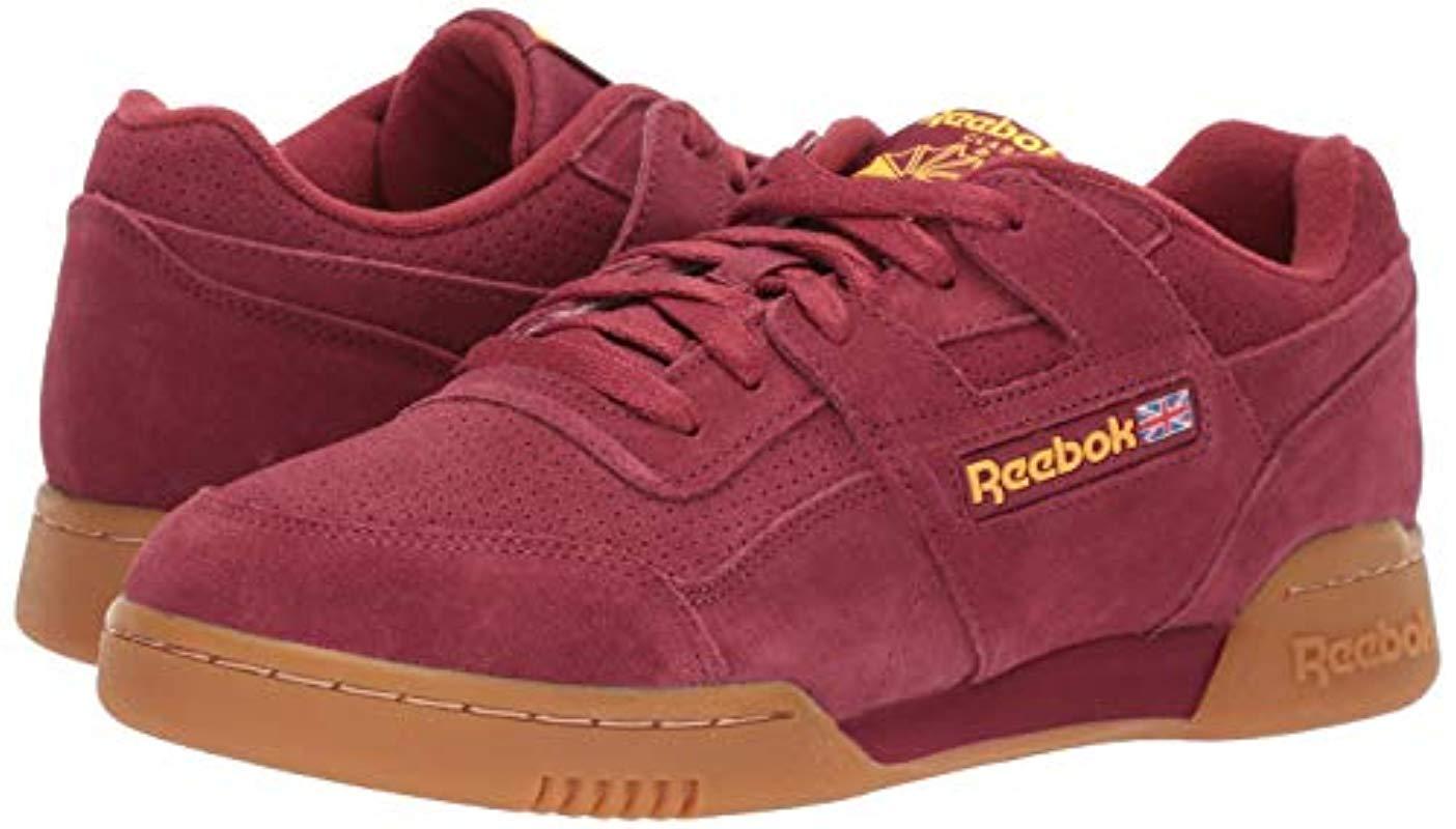 Reebok Leather Workout Plus Shoes In Red For Men Lyst Uk