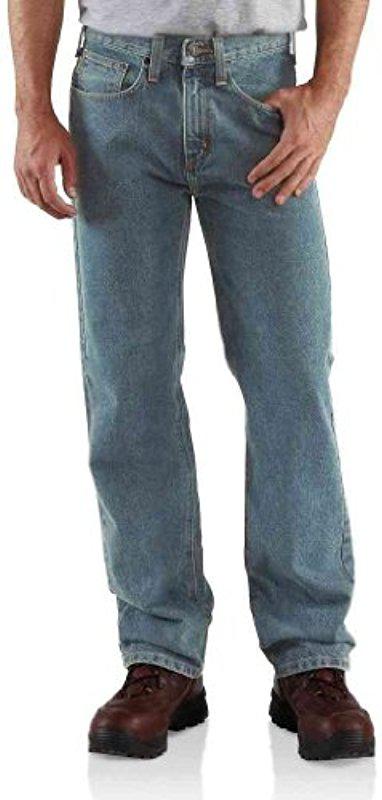 carhartt men's relaxed straight denim five pocket jean b460