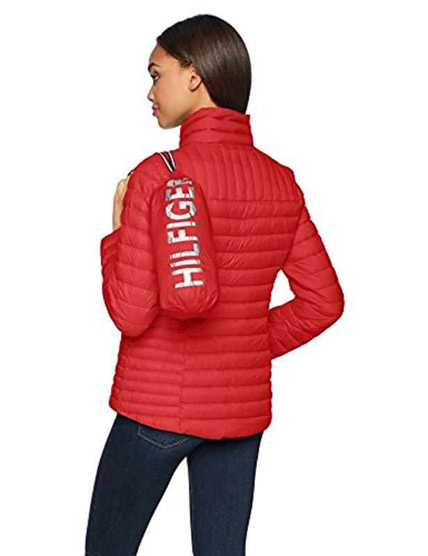 tommy hilfiger women's short packable down jacket
