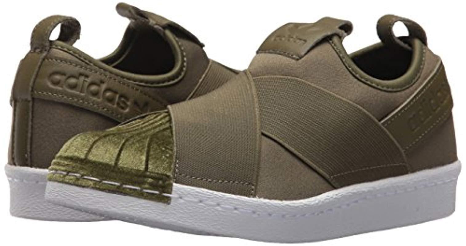 adidas originals superstar slip on women Green