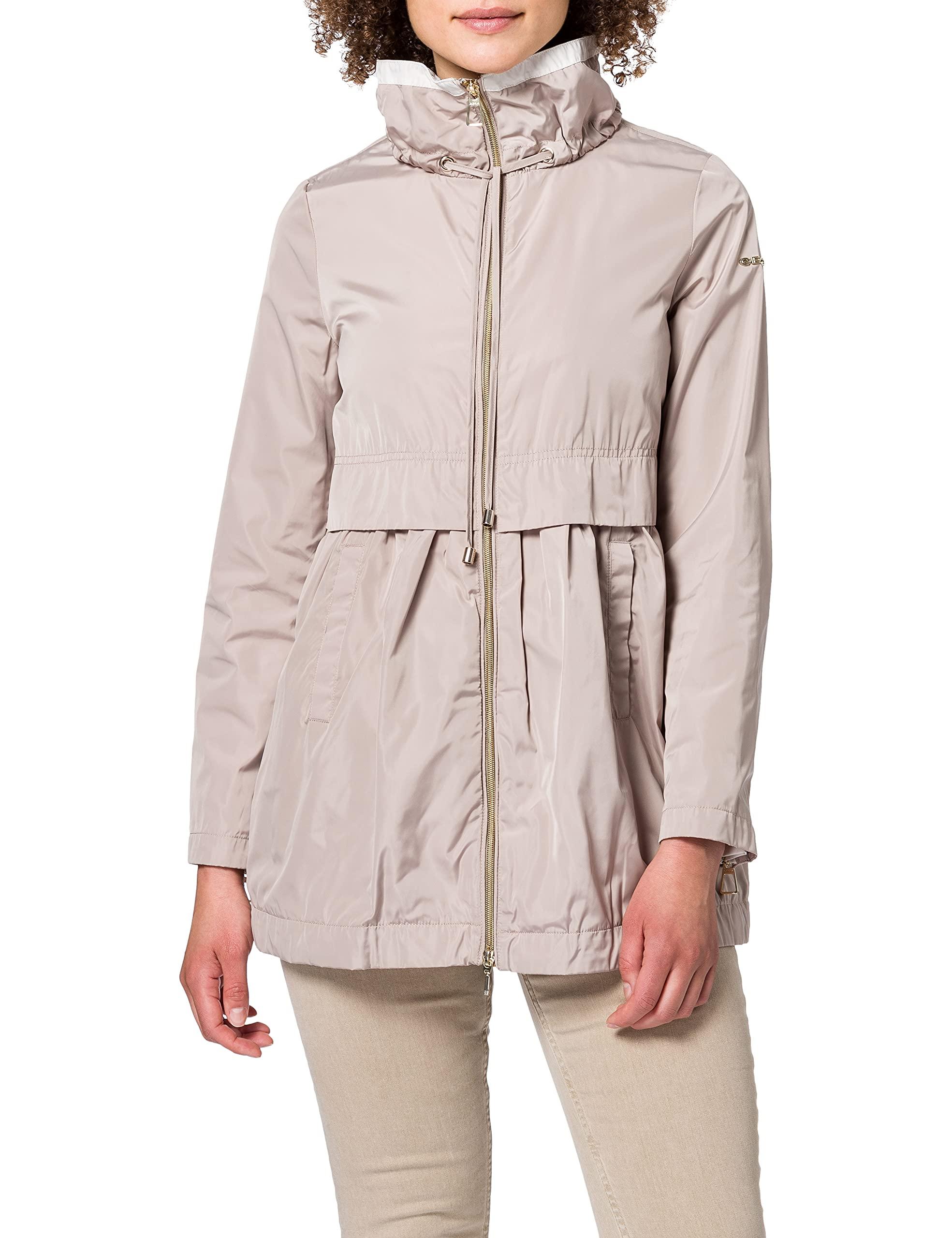 W GENZIANA LONG JKT Donna Giacca Beige di Geox in Neutro Lyst
