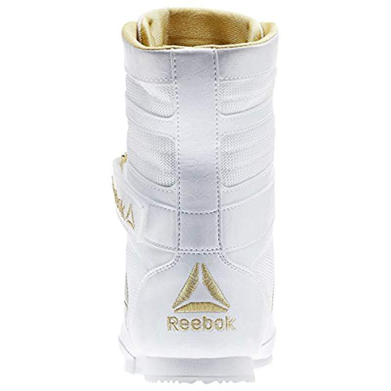 reebok white gold boxing boots