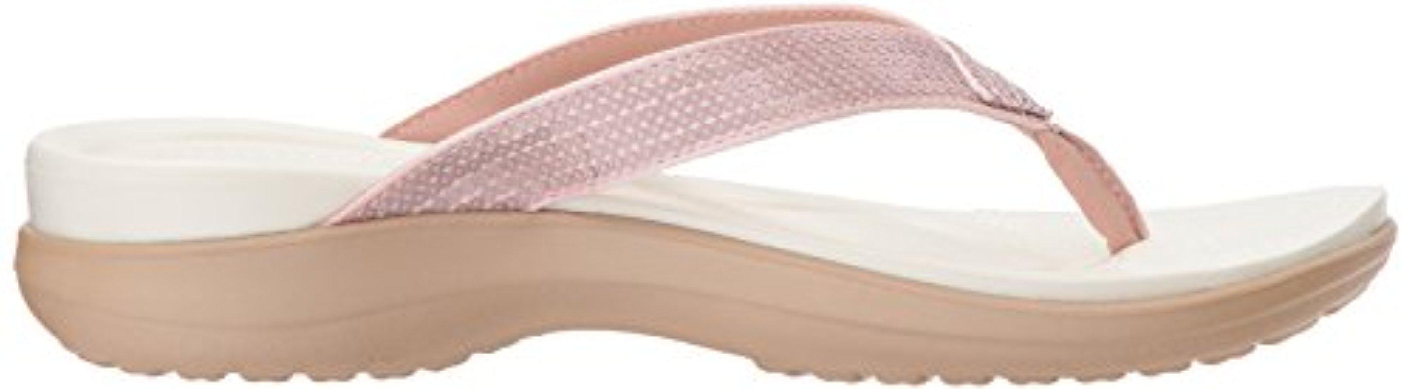 Crocs™ Capri Sequin Flip Flops | Sandals in Pink |