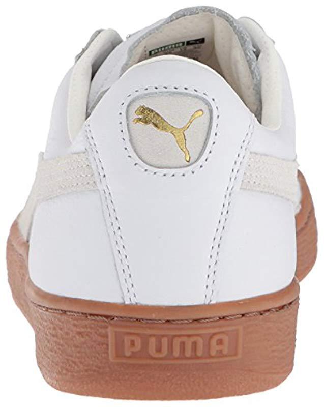 PUMA Basket Classic Deluxe Sneaker in White | Lyst