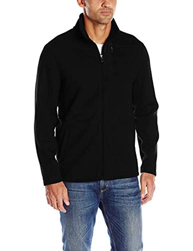 Izod Advantage Performance Full Zip Fleece Jacket in Black for Men | Lyst