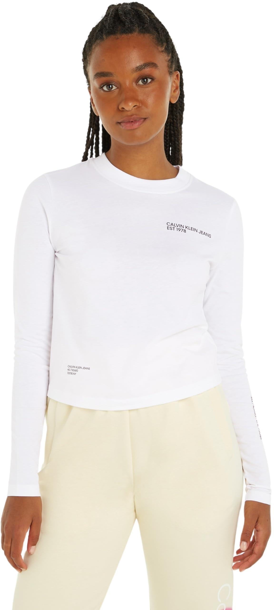 Calvin Klein Multi Placement Long Sleeve Tee L/s T-shirts White | Lyst UK