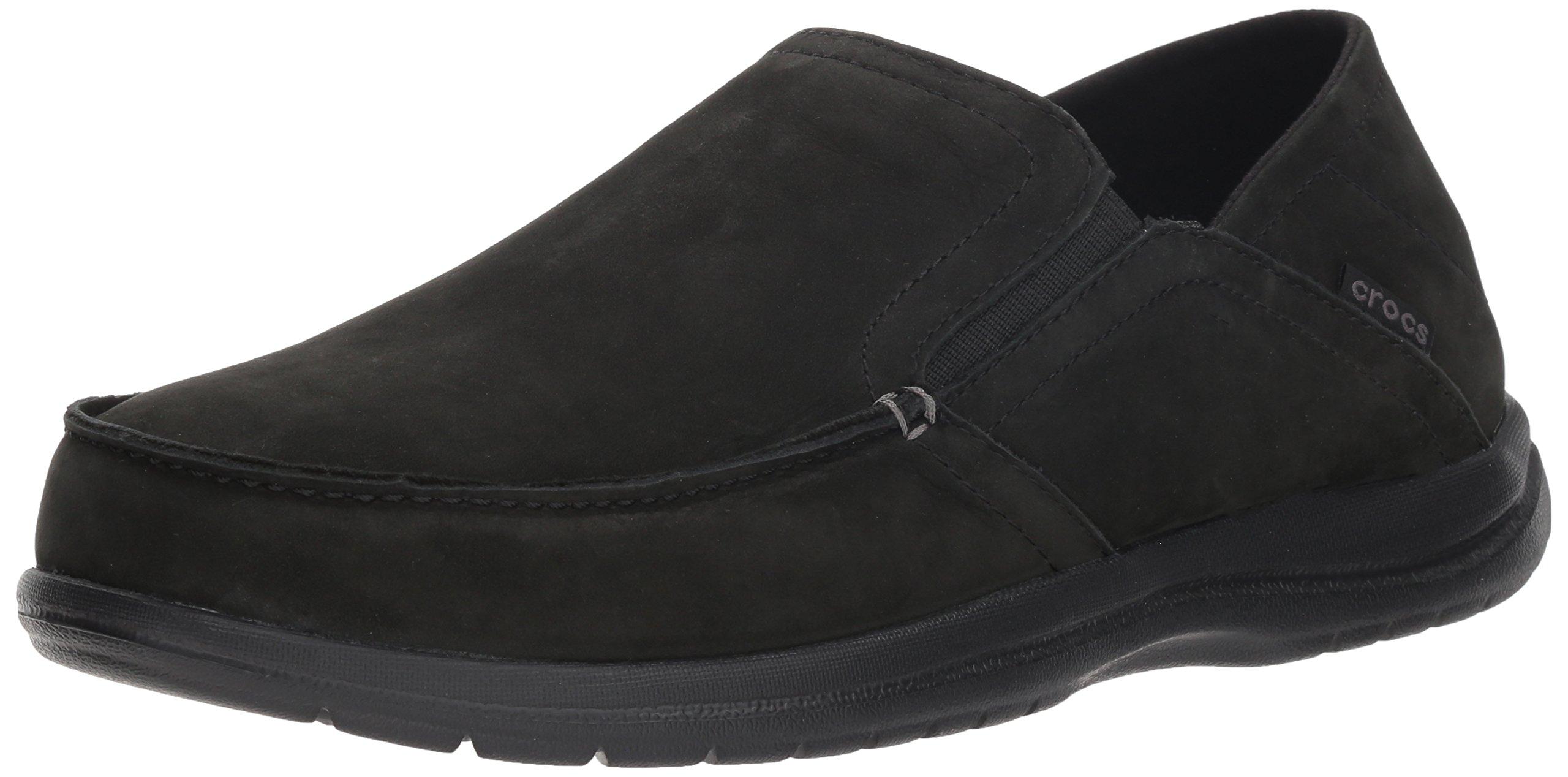 Crocs™ Santa Cruz Convertible Leather Slip-on Loafer Flat in Black for Men  | Lyst