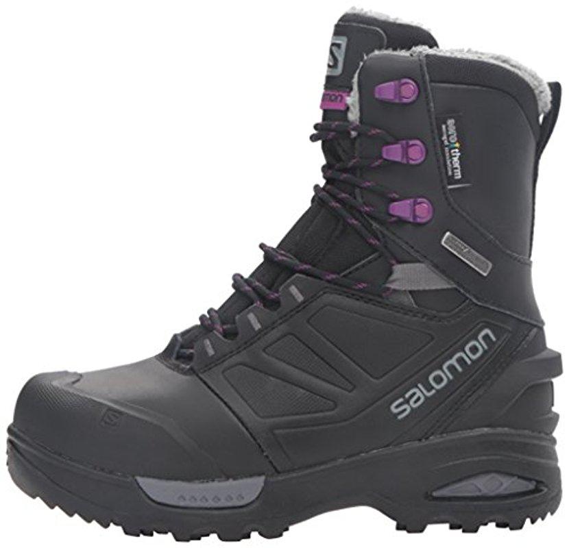 salomon women's toundra pro cswp winter boots in superlight leather and aerogel insulation