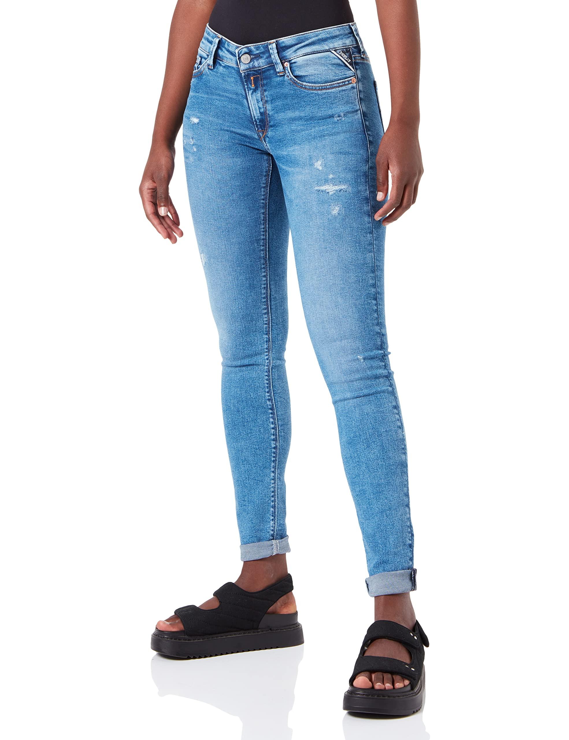 Replay New Luz Broken Edge Jeans in Blue | Lyst UK