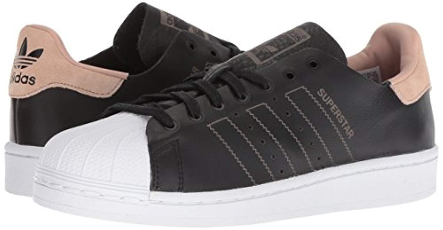 adidas Originals Leather Superstar Decon W in Black/Black/White ...