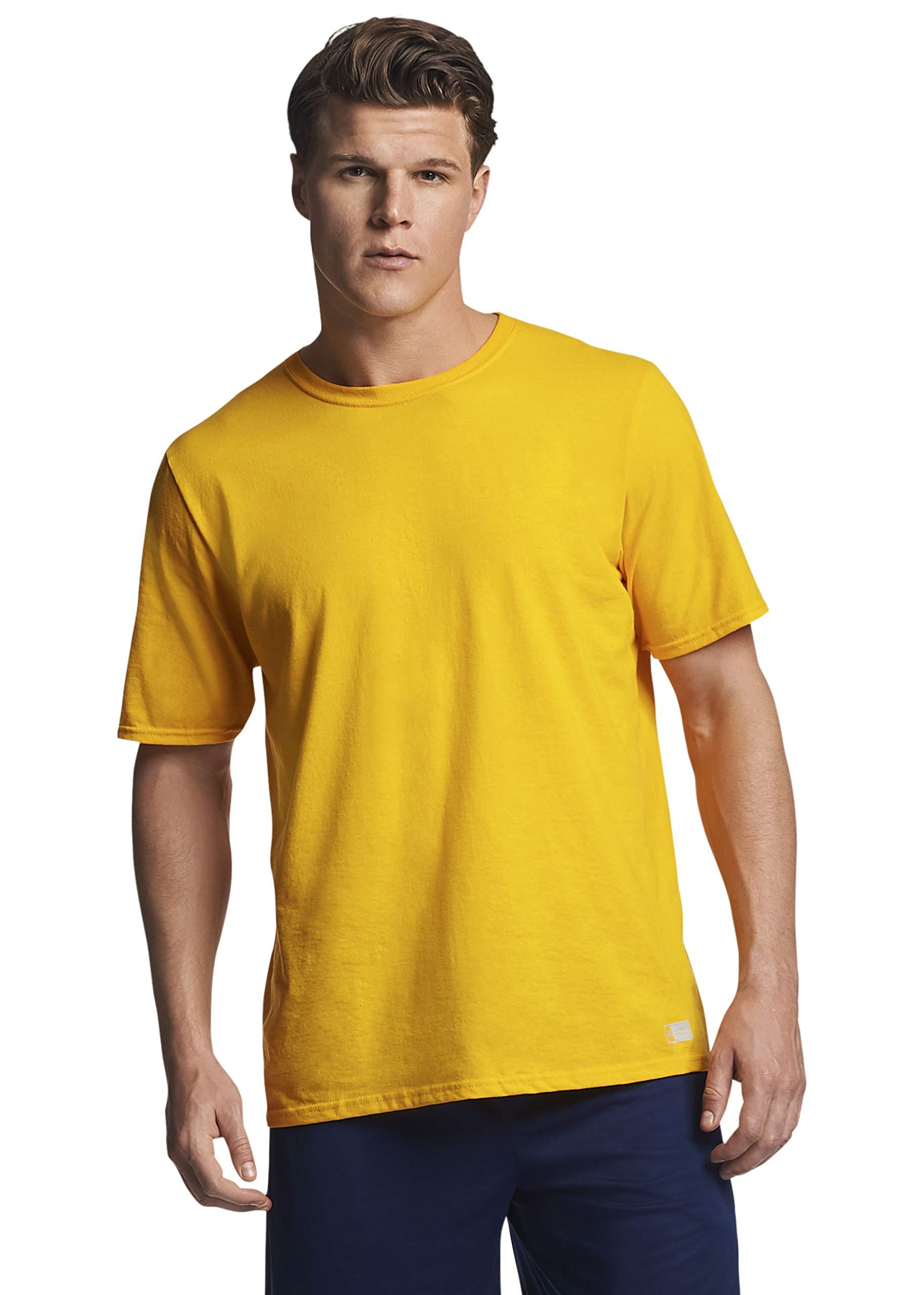 Russell Athletic Cotton Performance Short Sleeve T-shirt in Gold ...