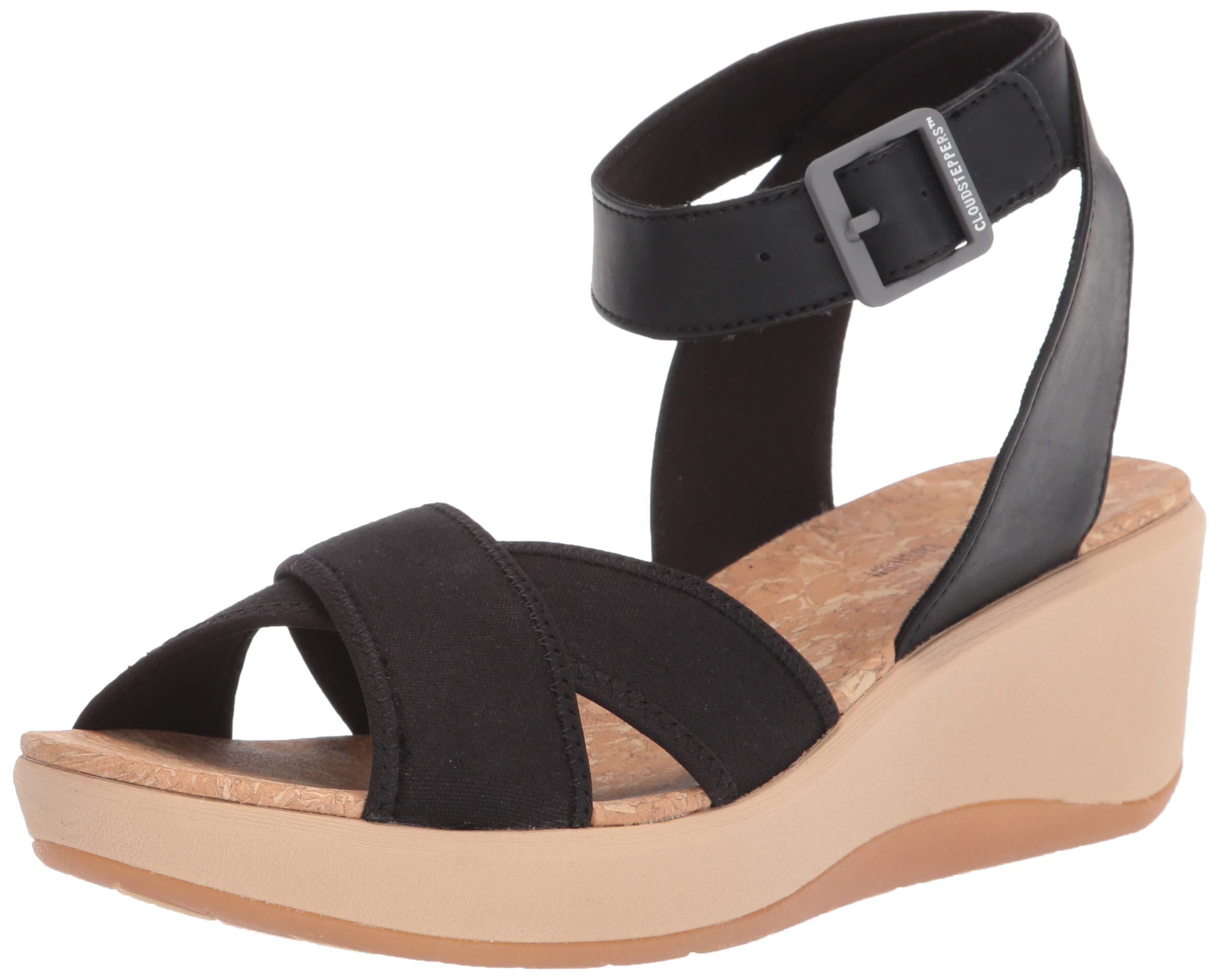 Clarks Womens Step Cali Coast Wedge Sandal in Black - Lyst