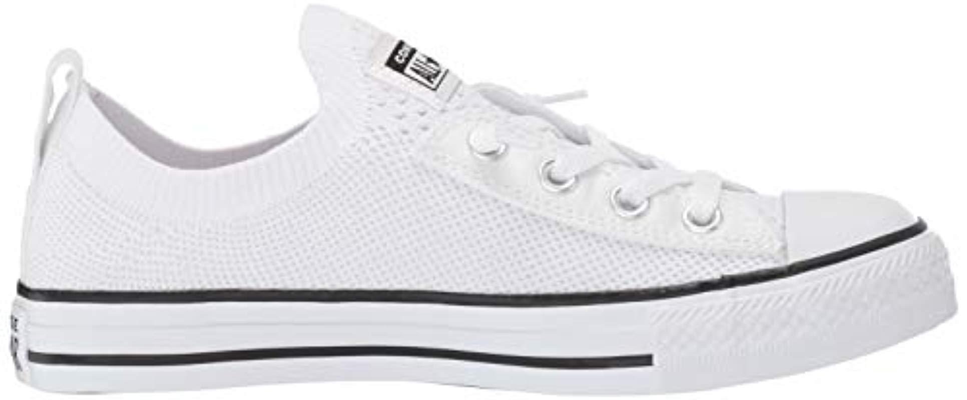 white shoreline knit converse