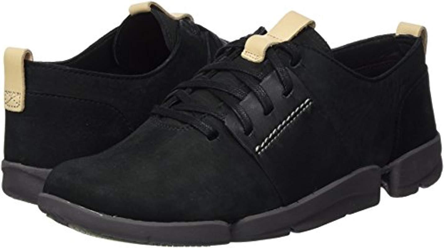 Clarks Leather Tri Caitlin Low-top Sneakers in Black | Lyst UK