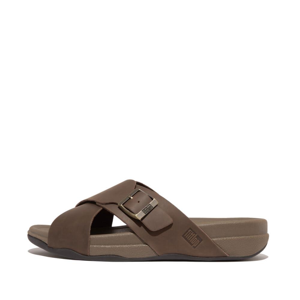 Fitflop Surfer S Buckle Nubuck Cross Slides Sandal in Brown for Men | Lyst  UK