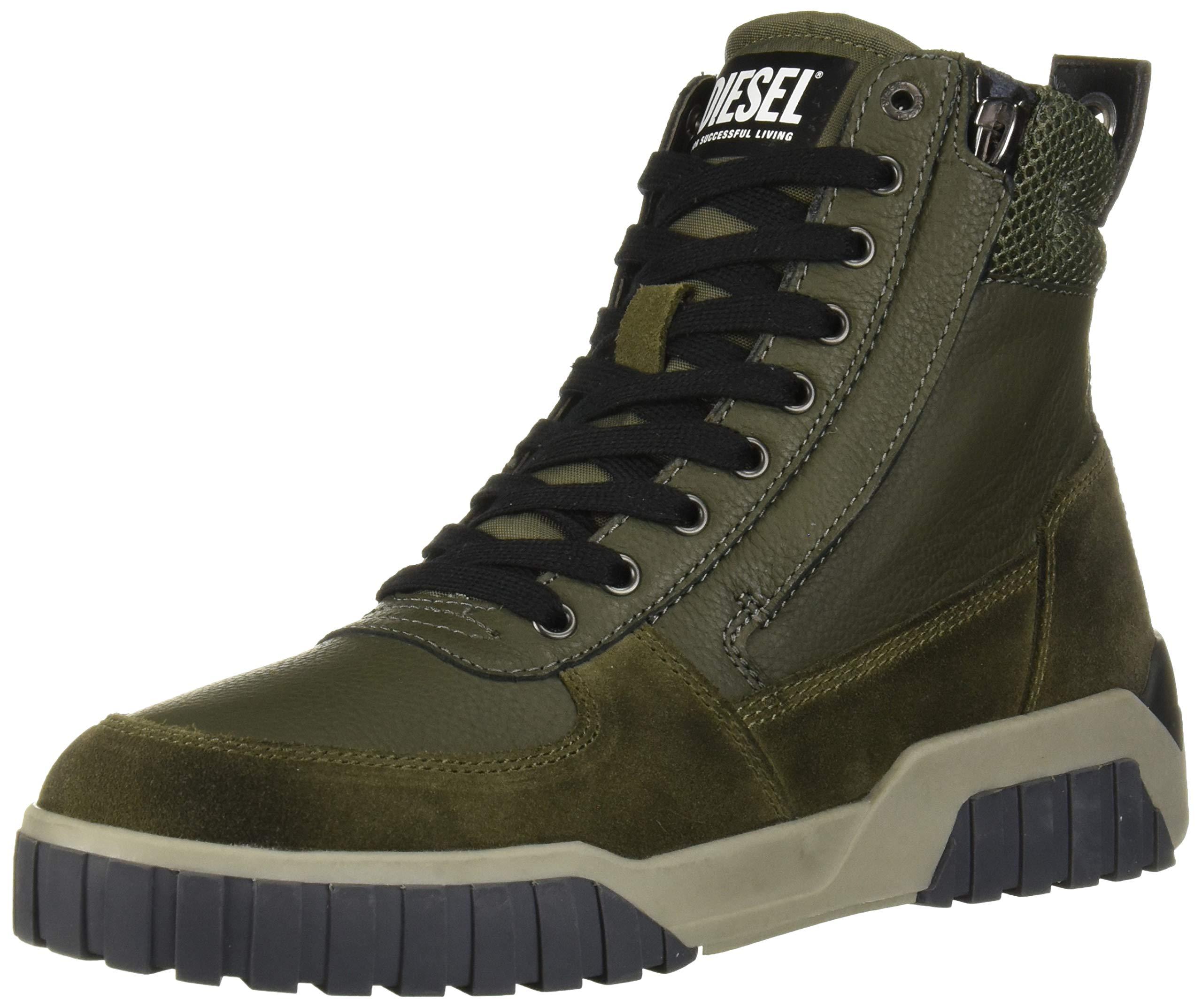 DIESEL Le S rua Mid Sneaker in Green for Men Lyst