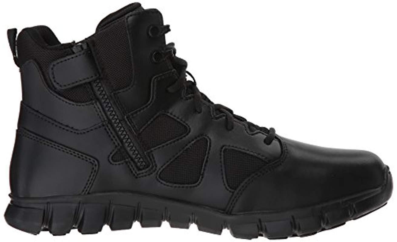Black Reebok Sublite Cushion Tactical 6/" Boot with Side Zipper RB8605