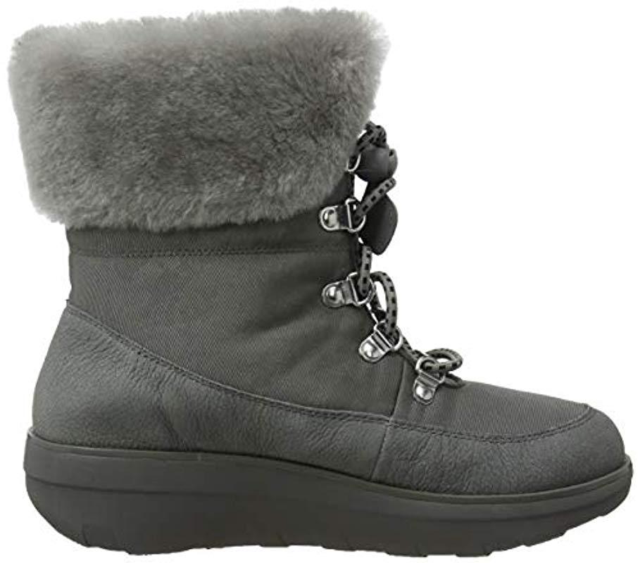 Fitflop Holly Shearling Ankle Boots in Grey - Lyst