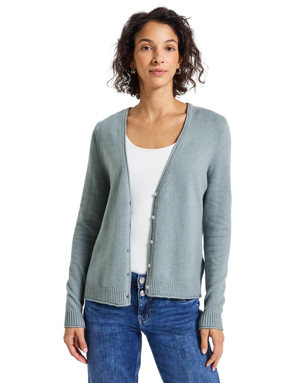 Jeans Street One Cardigan Mit Kapuze Strickjacke Blau Strickjacke - Main Image