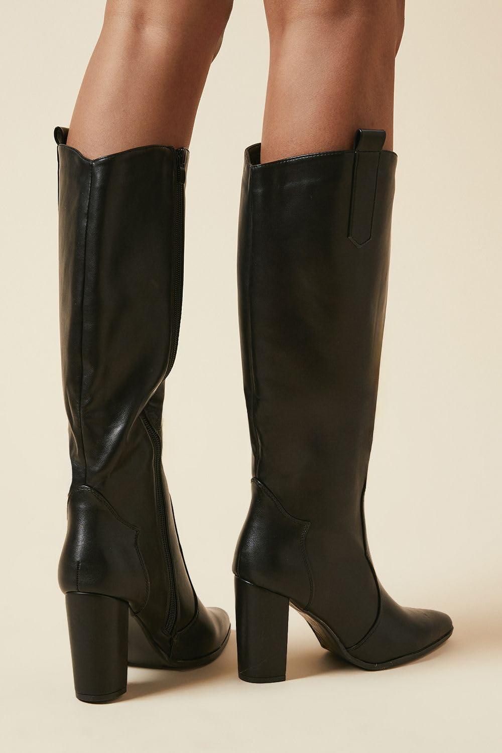 Dorothy Perkins Ollie Western High Block Heel Knee Boot in Black Lyst UK