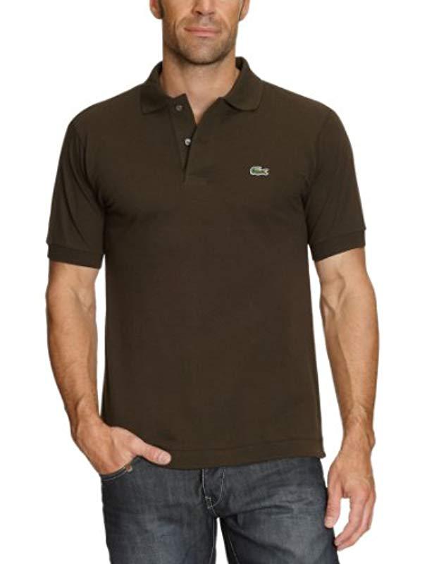 Lacoste Cotton Polo Shirt in Brown (Chocolate) (Brown) for Men - Lyst