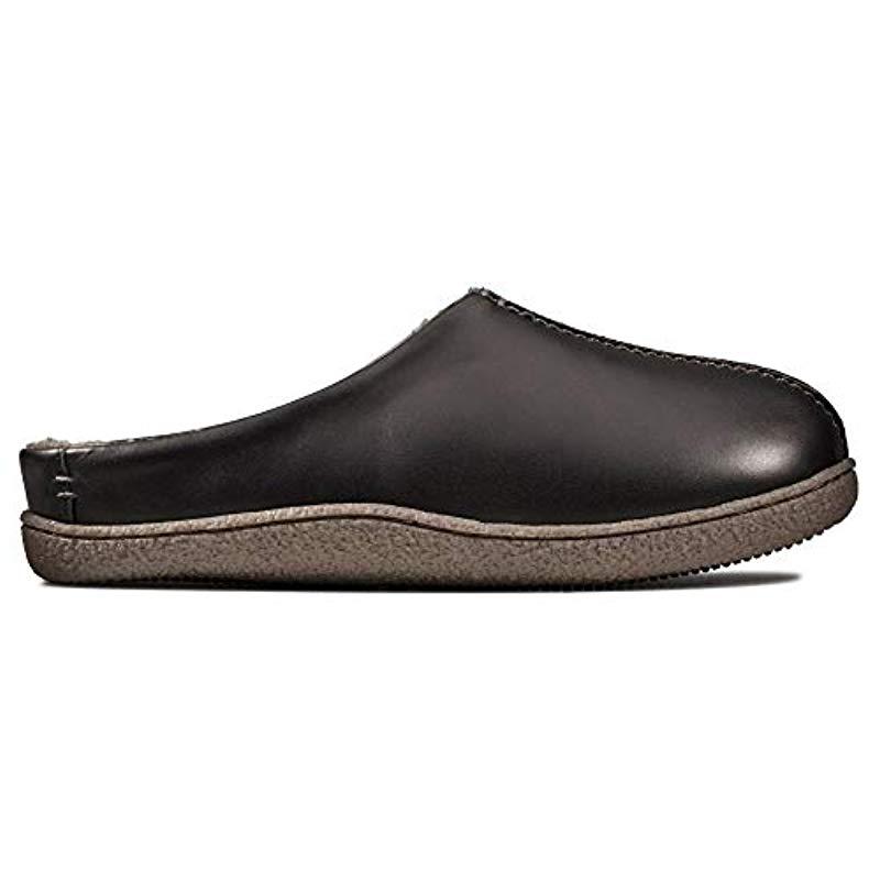 clarks mens leather mule slippers