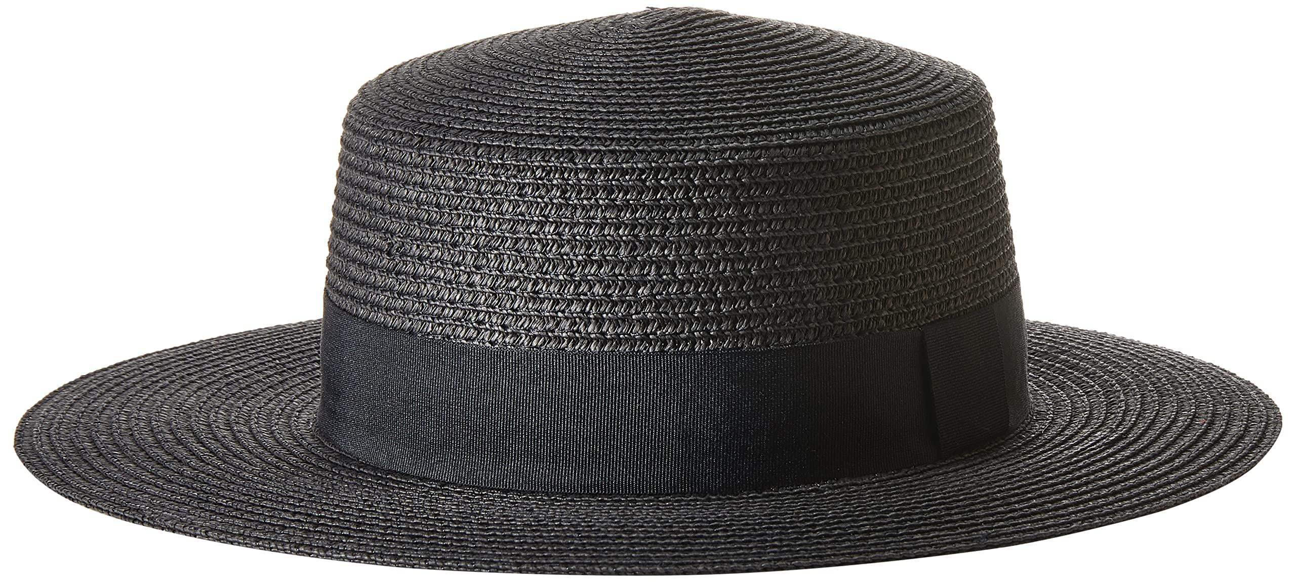 The Drop Santorini Straw Boater Hat,black | Lyst