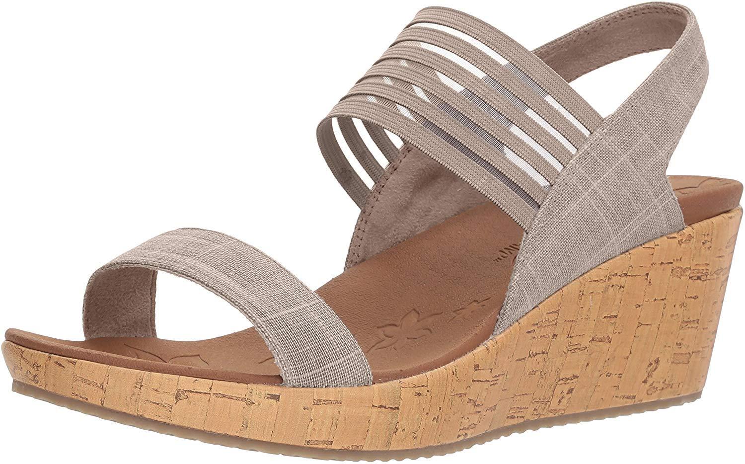 Skechers Linen 38527 Open Toe Sandals in Taupe (Brown) - Save 56% | Lyst