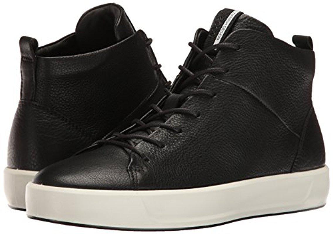 Ecco Leather Soft 8 High-top Fashion Sneaker in Black for Men | Lyst