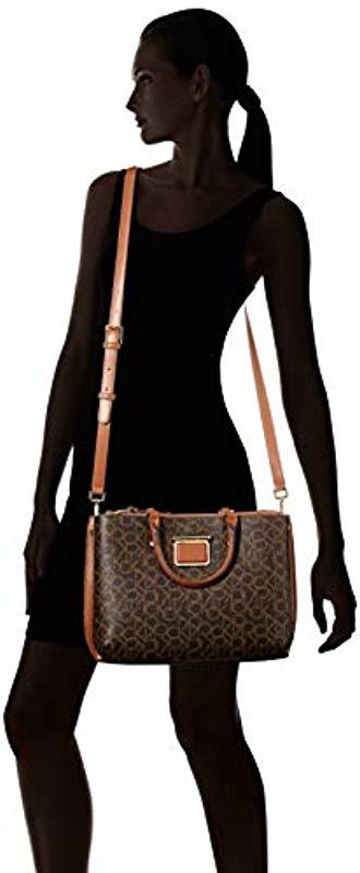 Calvin klein hotsell dani leather satchel