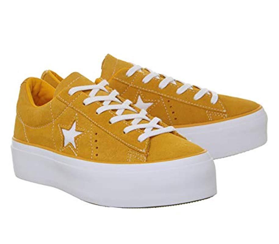 converse one star platform yellow