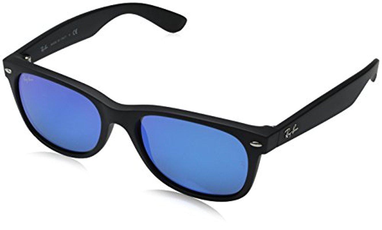 Ray Ban Unisex New Wayfarer Flash Rb2132 622 17 Non Polarized Sunglasses Rubber Black Grey Mirror Blue 55 Mm Lyst Ray Ban Unisex New Wayfarer Flash Rb2132 622 17 Non Polarized Sunglasses Rubber Black Grey Mirror Blue 55 Mm Lyst
