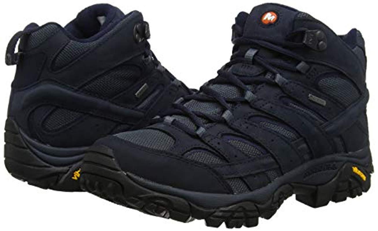Merrell Synthetic Moab 2 Mid Gtx Hiking Boot In Navy Blue For Men Lyst Merrell Synthetic Moab 2 Mid Gtx Hiking Boot In Navy Blue For Men Lyst