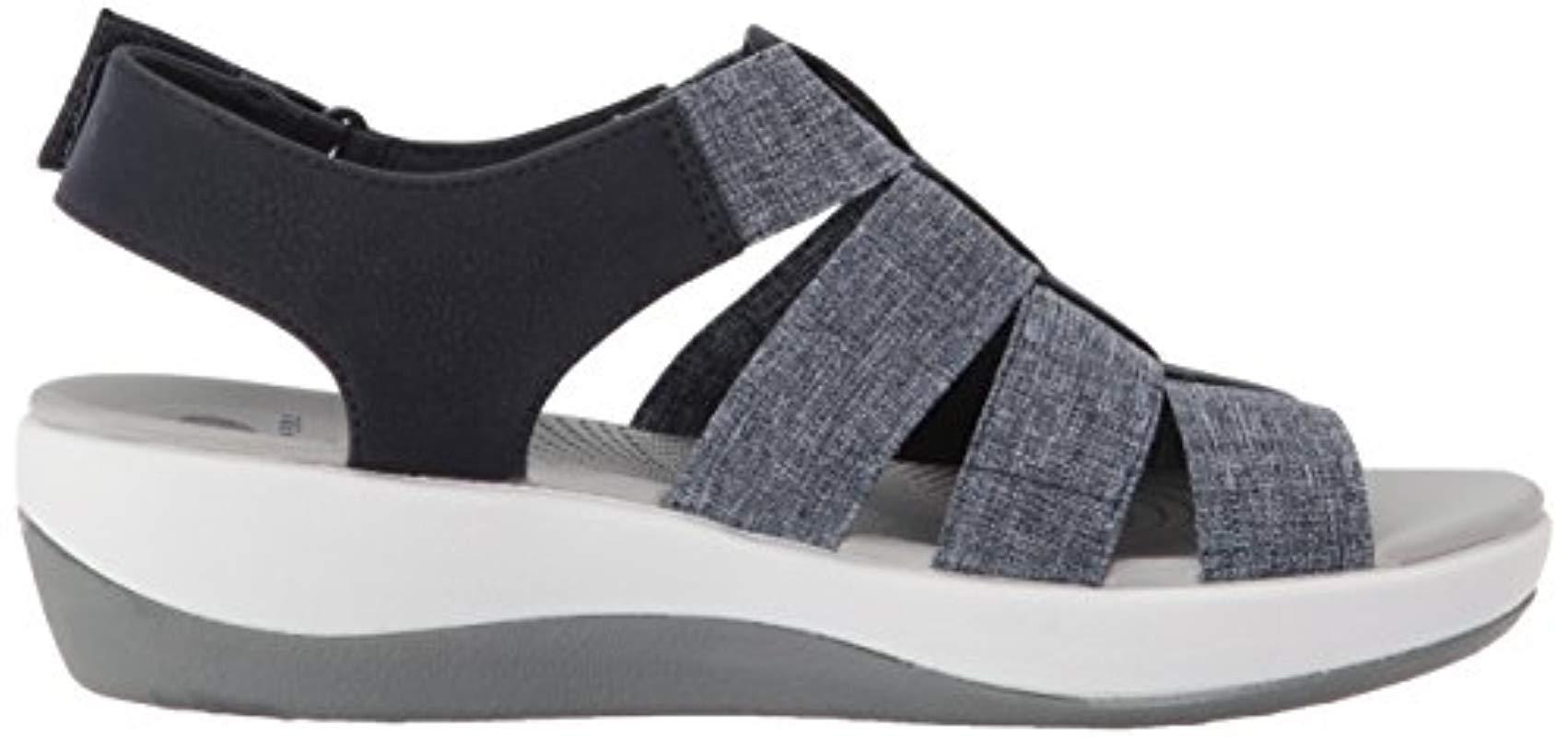 Clarks Cloudsteppers S Arla Shaylie Platform Sandal Shoes in Blue | Lyst