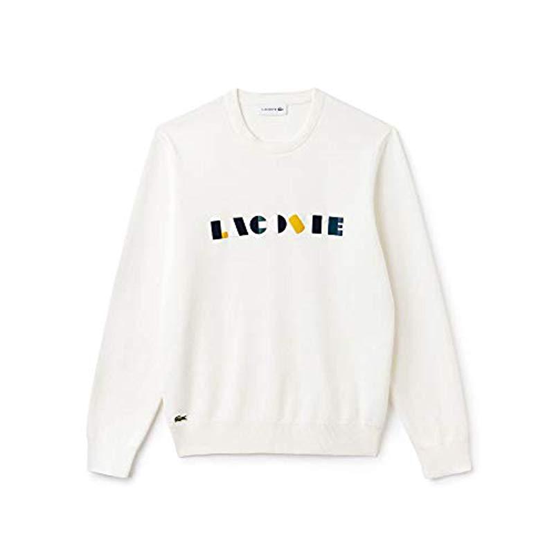 white lacoste jumper