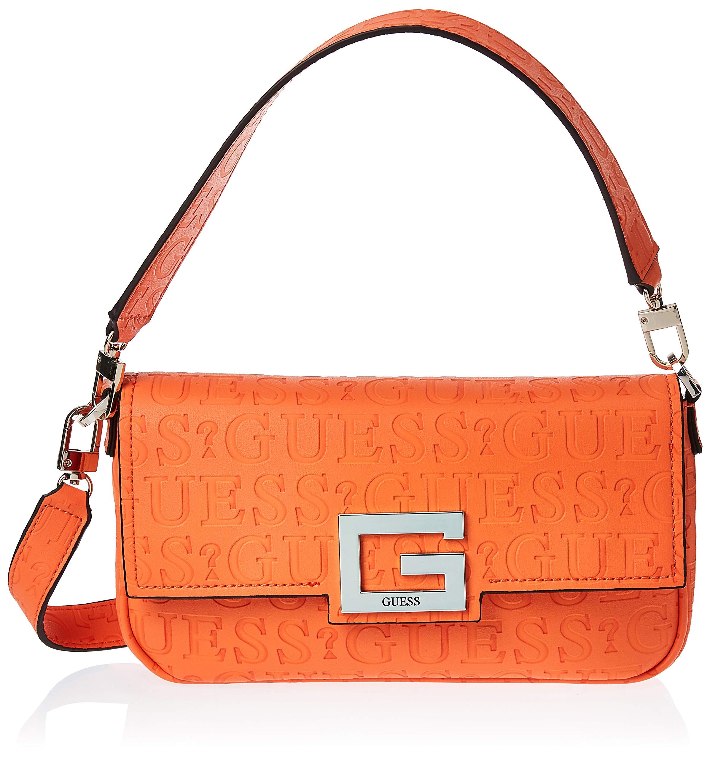 guess orange handbag