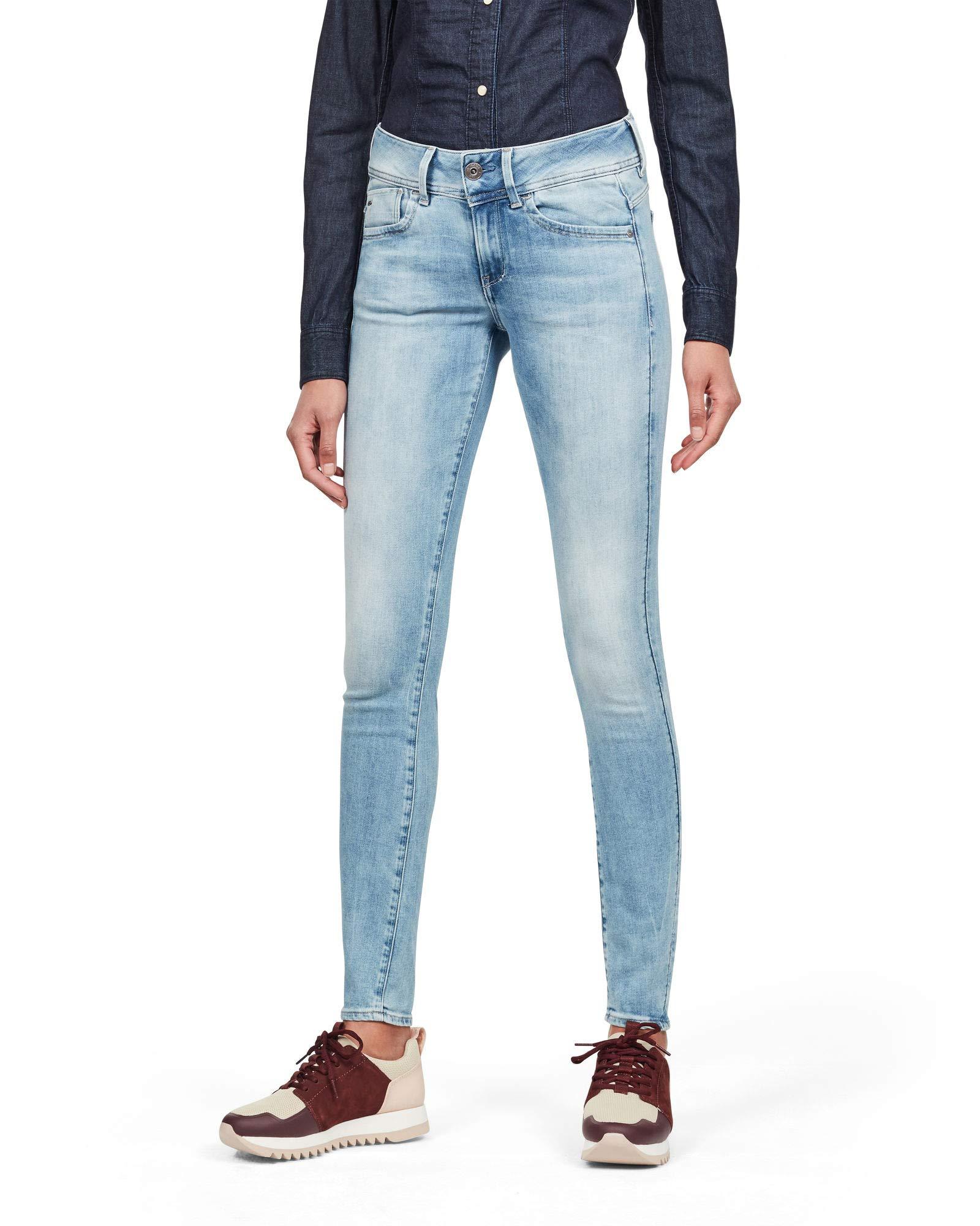 G-Star RAW Lynn Mid Waist Skinny Jeans Voor in het Blauw | Lyst NL