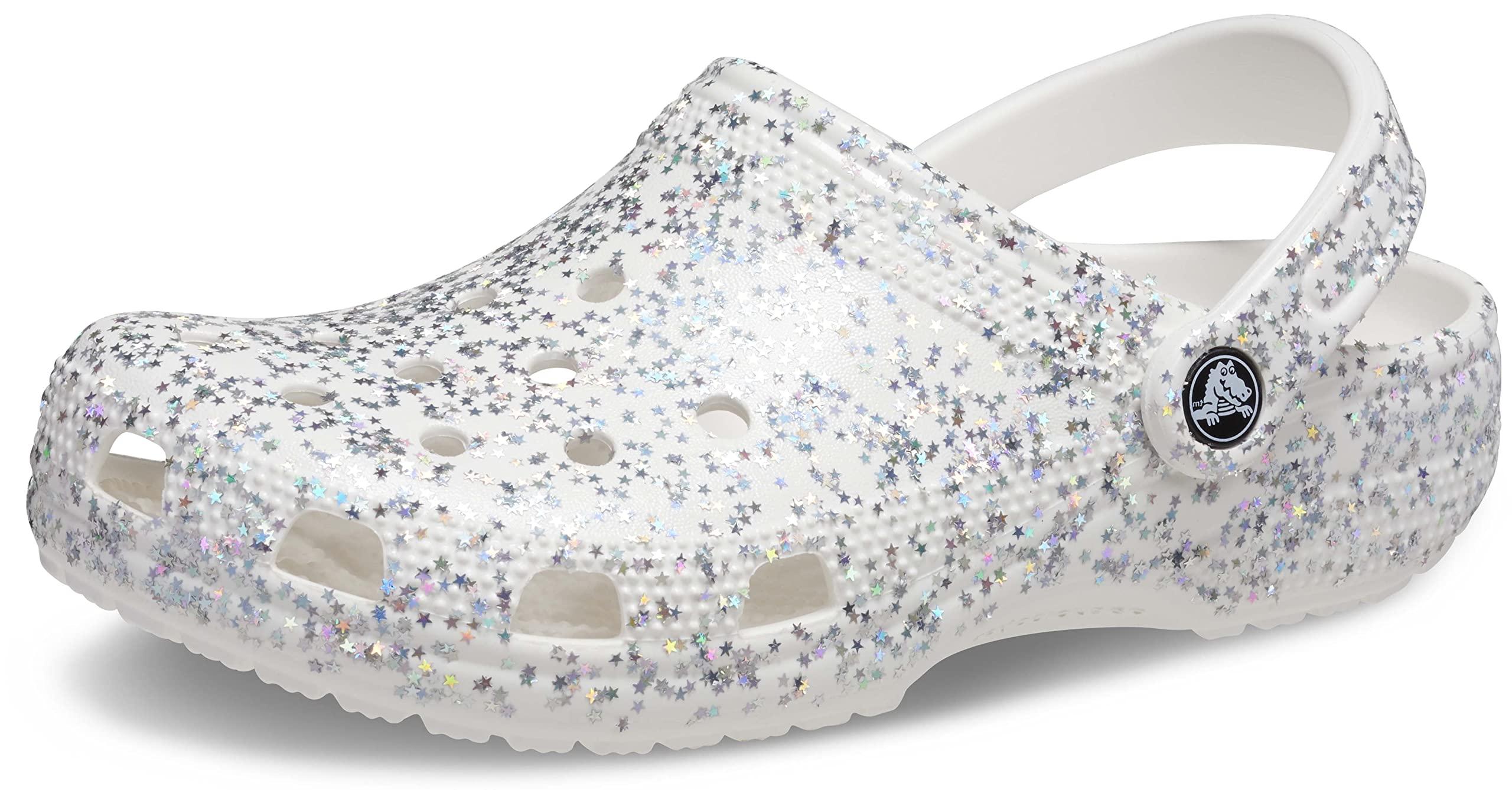 White Iridescent Crocs Crocs Infants' Classic Iridescent Glitter EVA