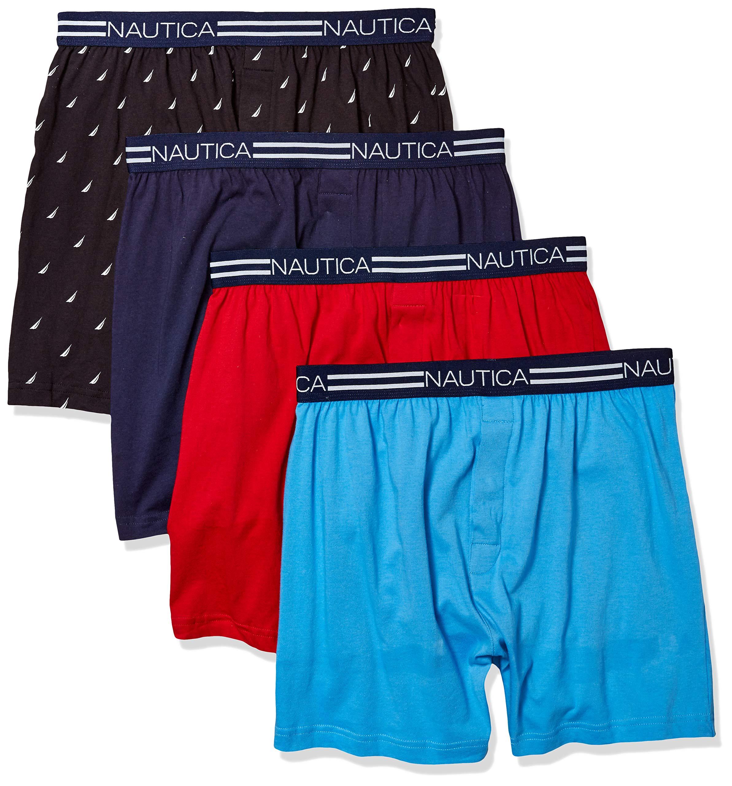 Nautica Classic Cotton Loose Knit Boxer in Blue for Men Lyst