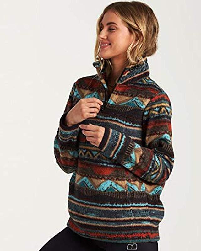Billabong Womens Mock Neck Fleece Sweater