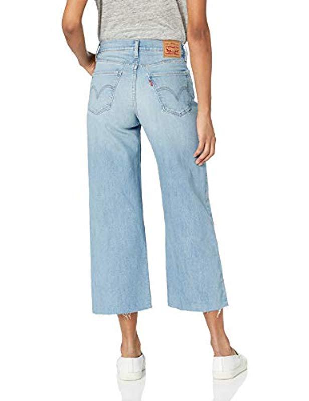 Levi's Mile High Wide Leg Crop Jeans in Blue | Lyst