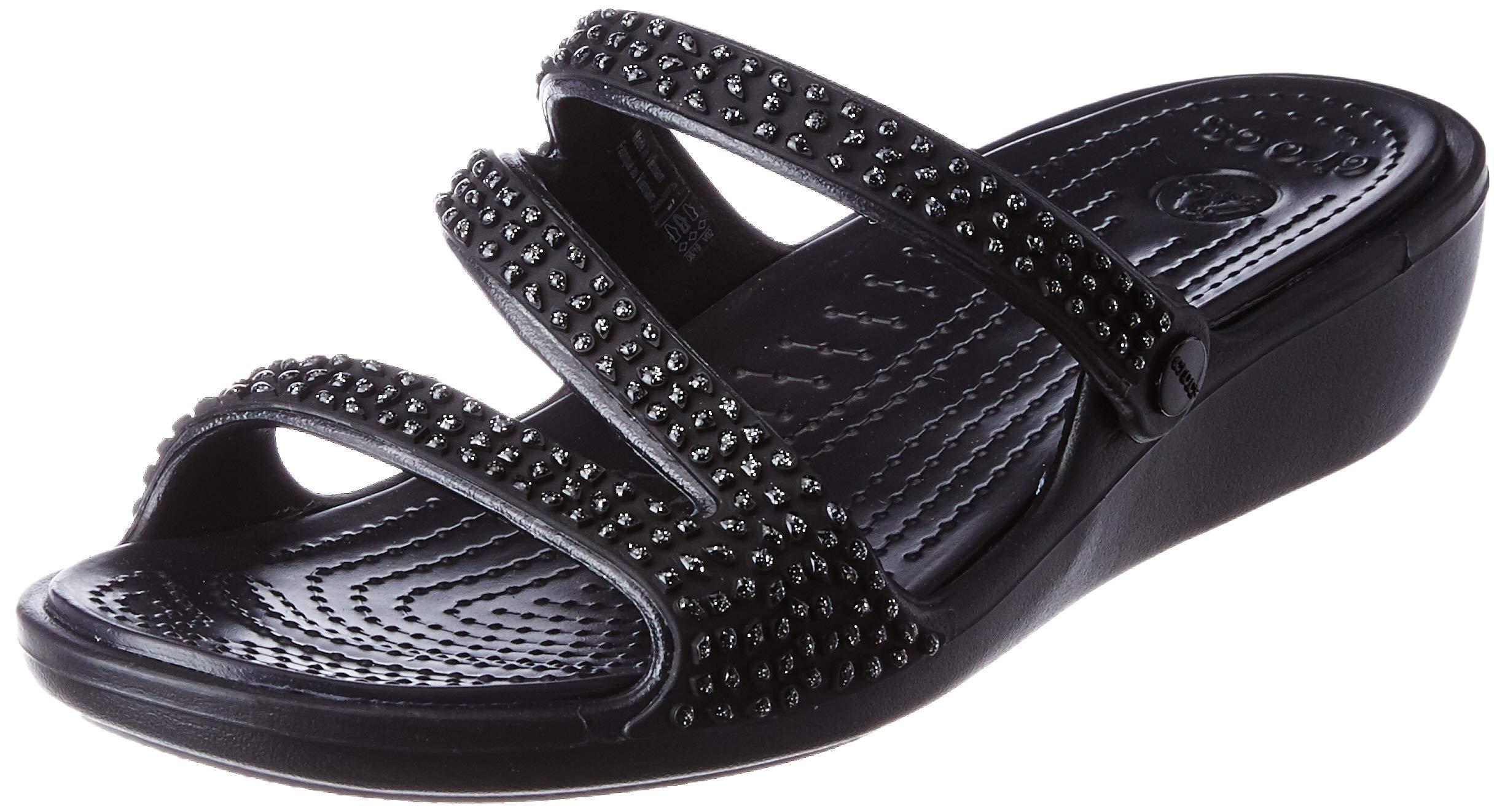 Crocs™ Patricia Diamante Sandal Slide in Black | Lyst