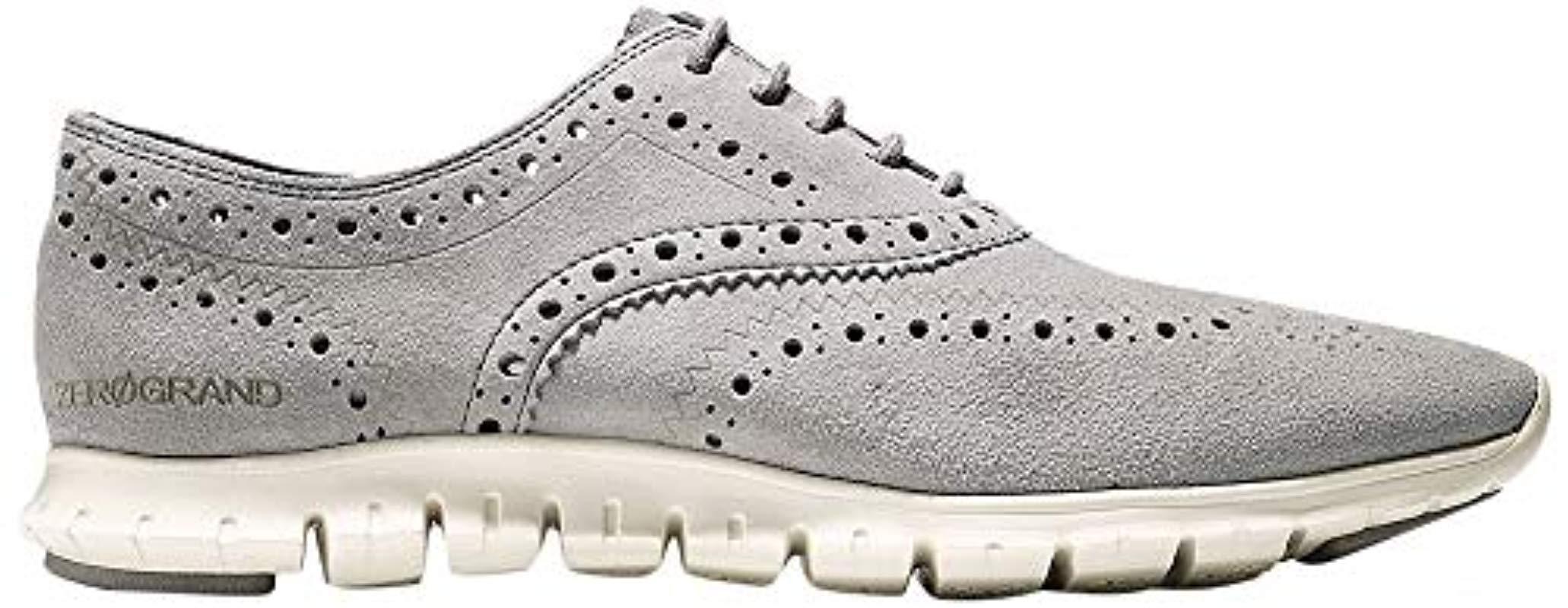 cole haan zerogrand wingtip oxford white