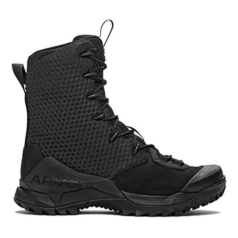 1299231-001 Under Armour Field OPS Gore Tex GTX Leather Boots Black Gray SZ 