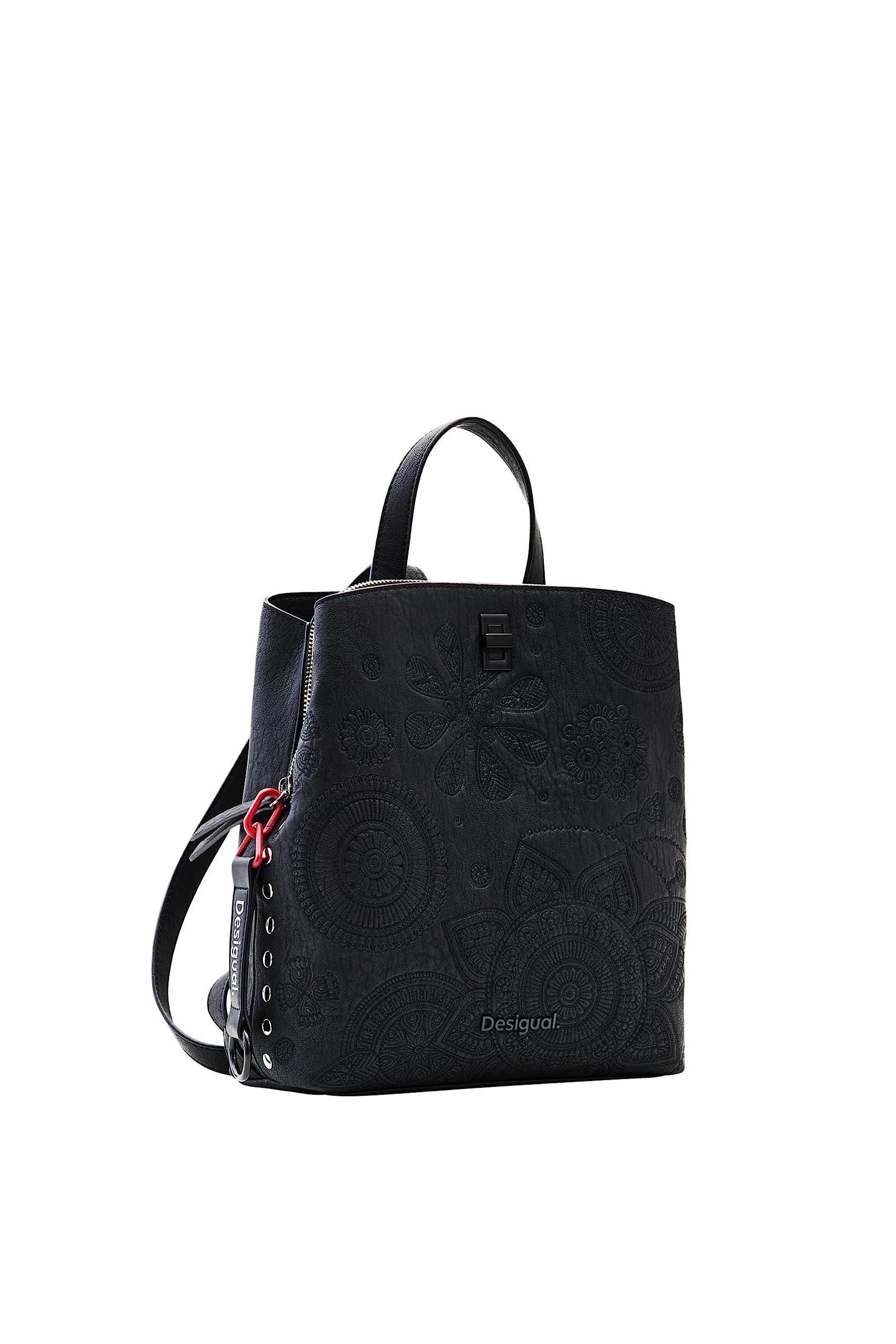 Mochila Desigual Romeo Floral Mini - Negro, Diseño Sumy, Espaciosa Y Con Tirantes Acolchados