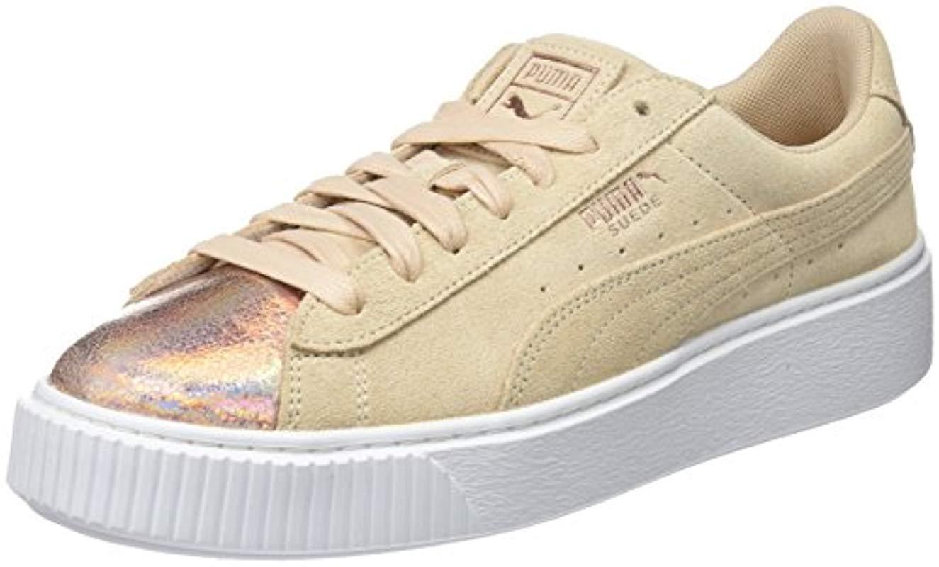 puma suede platform cream