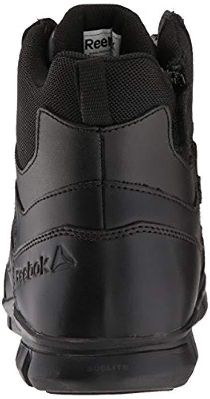 Black Reebok Sublite Cushion Tactical 6/" Boot with Side Zipper RB8605