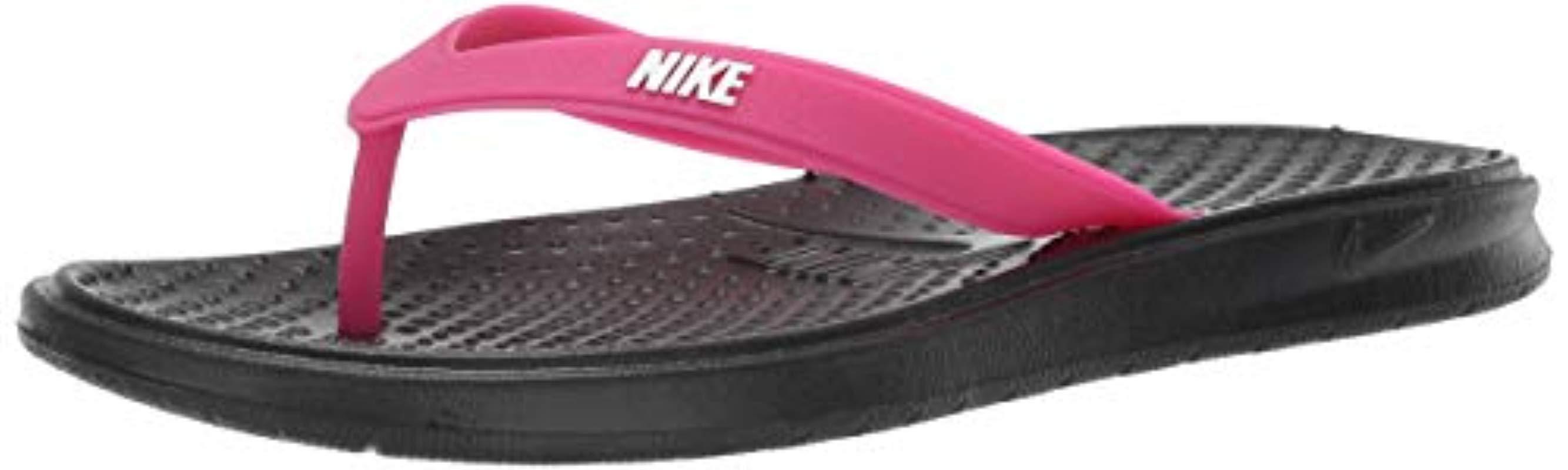 Nike Rubber Solay Thong Sport Sandal in Black/White/Vivid Pink (Pink) - Lyst