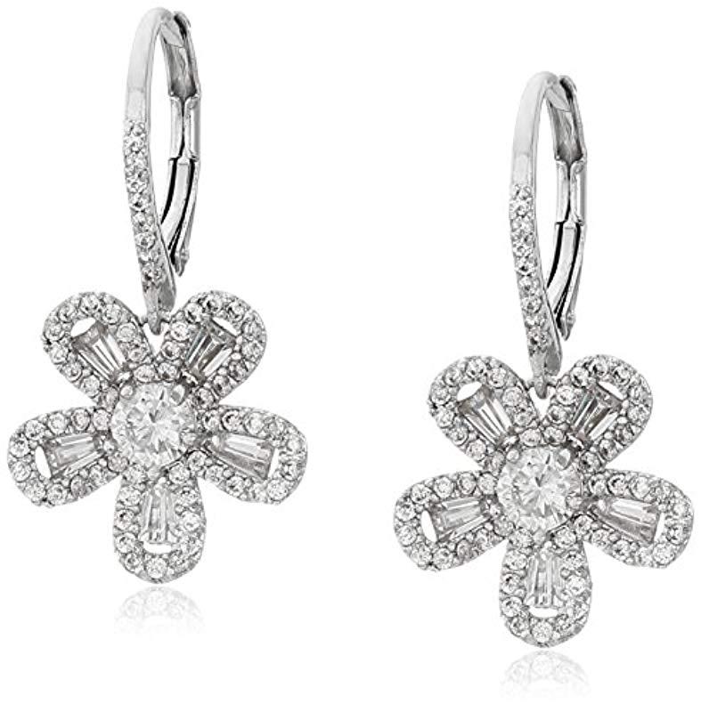 Cz By Kenneth Jay Lane 4 Baguette Flower Post Earrings 2024