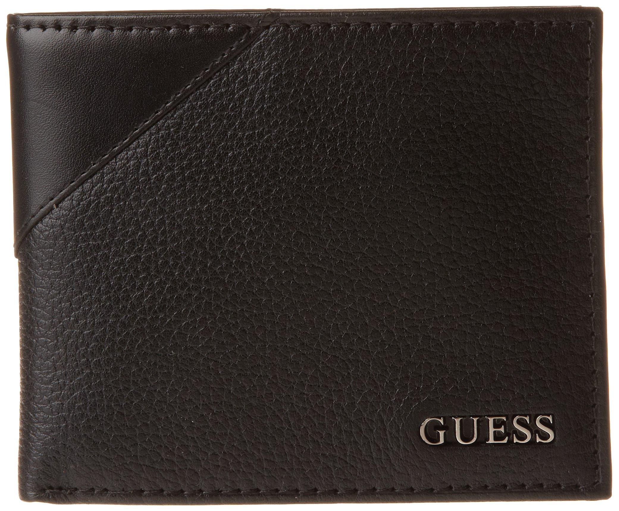Guess Leather Passcase Wallet in Black for Men | Lyst
